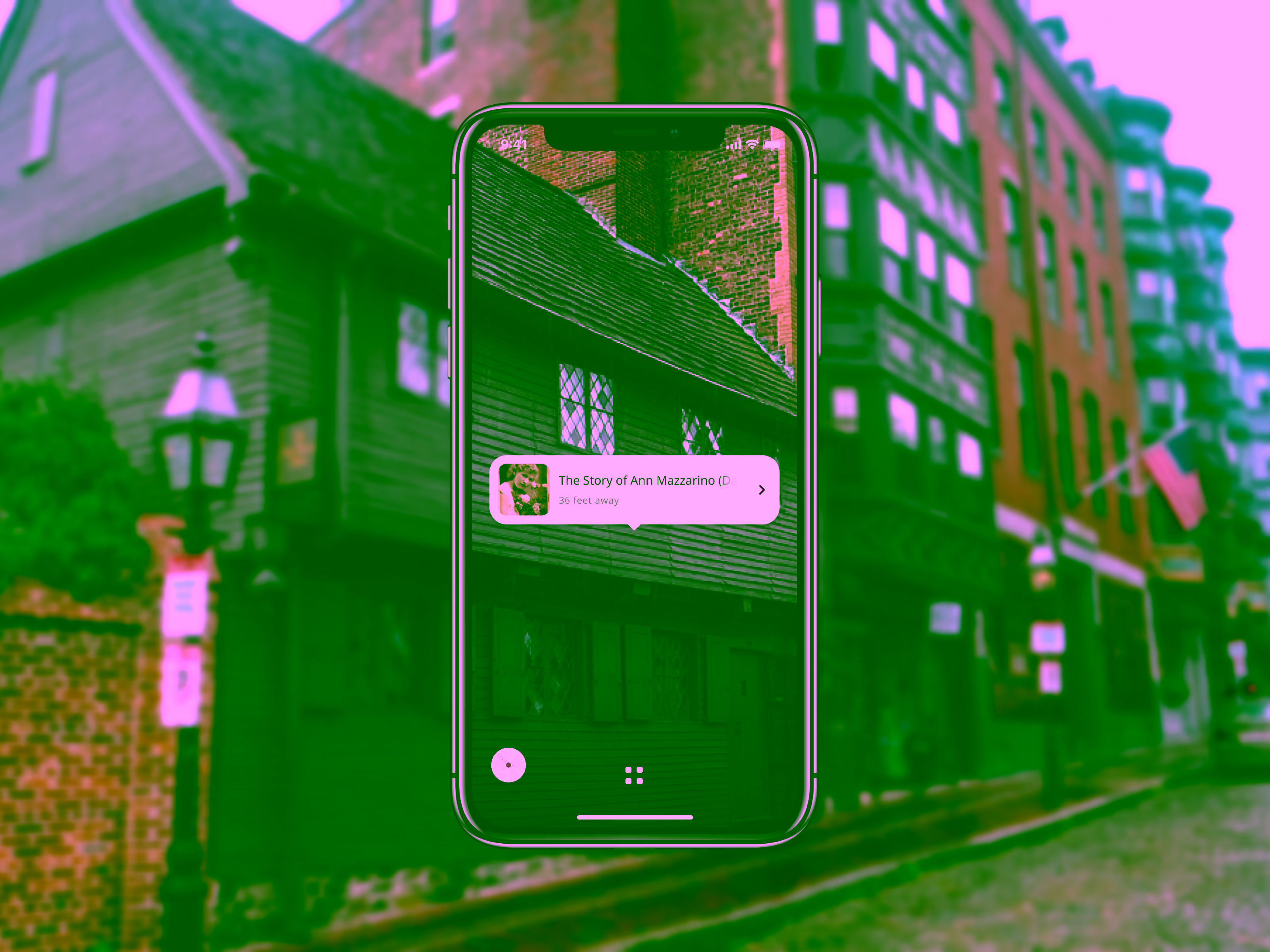 Story markers overlaid on the real world through AR