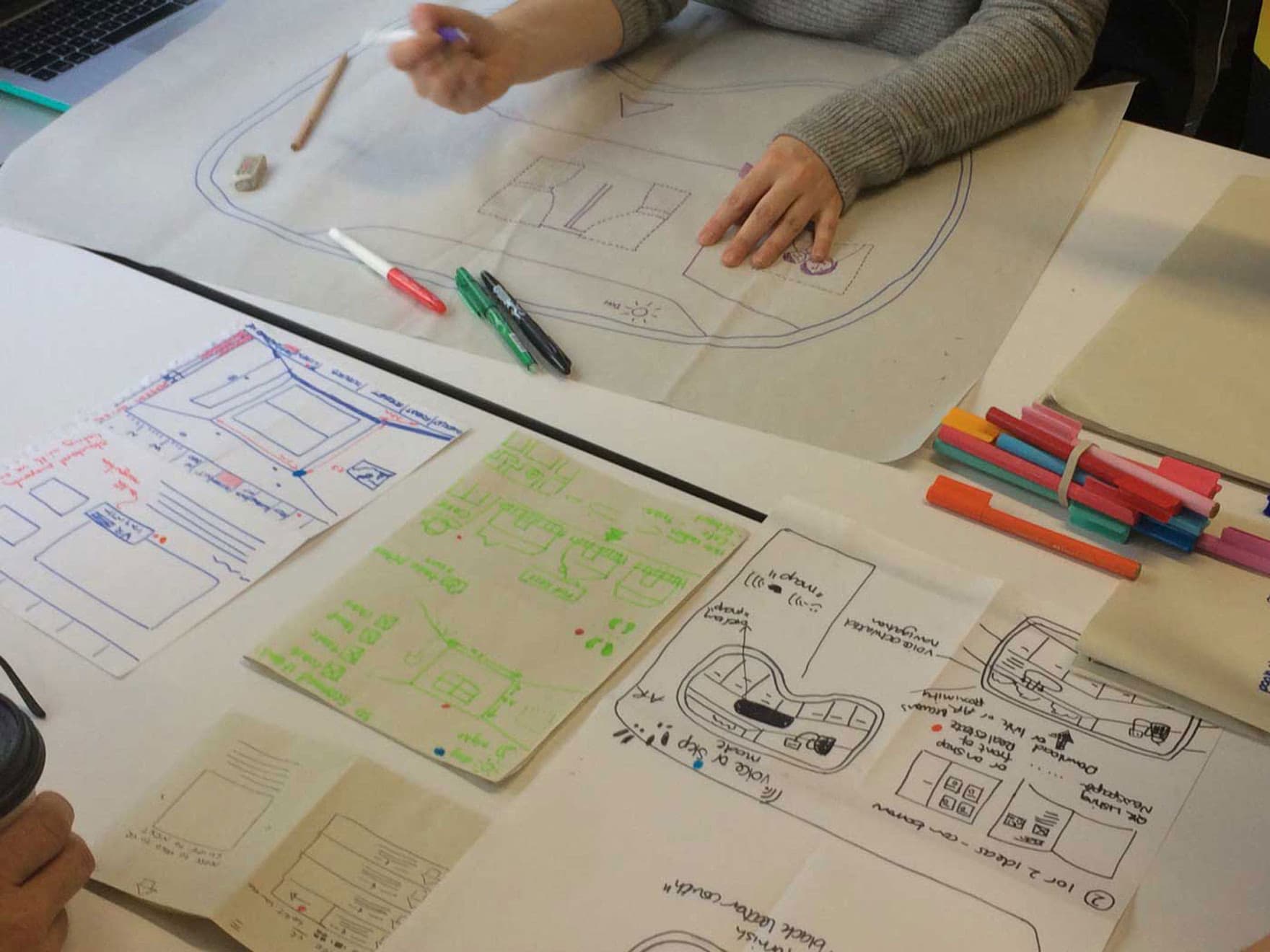 Ideas being explored in a design studio