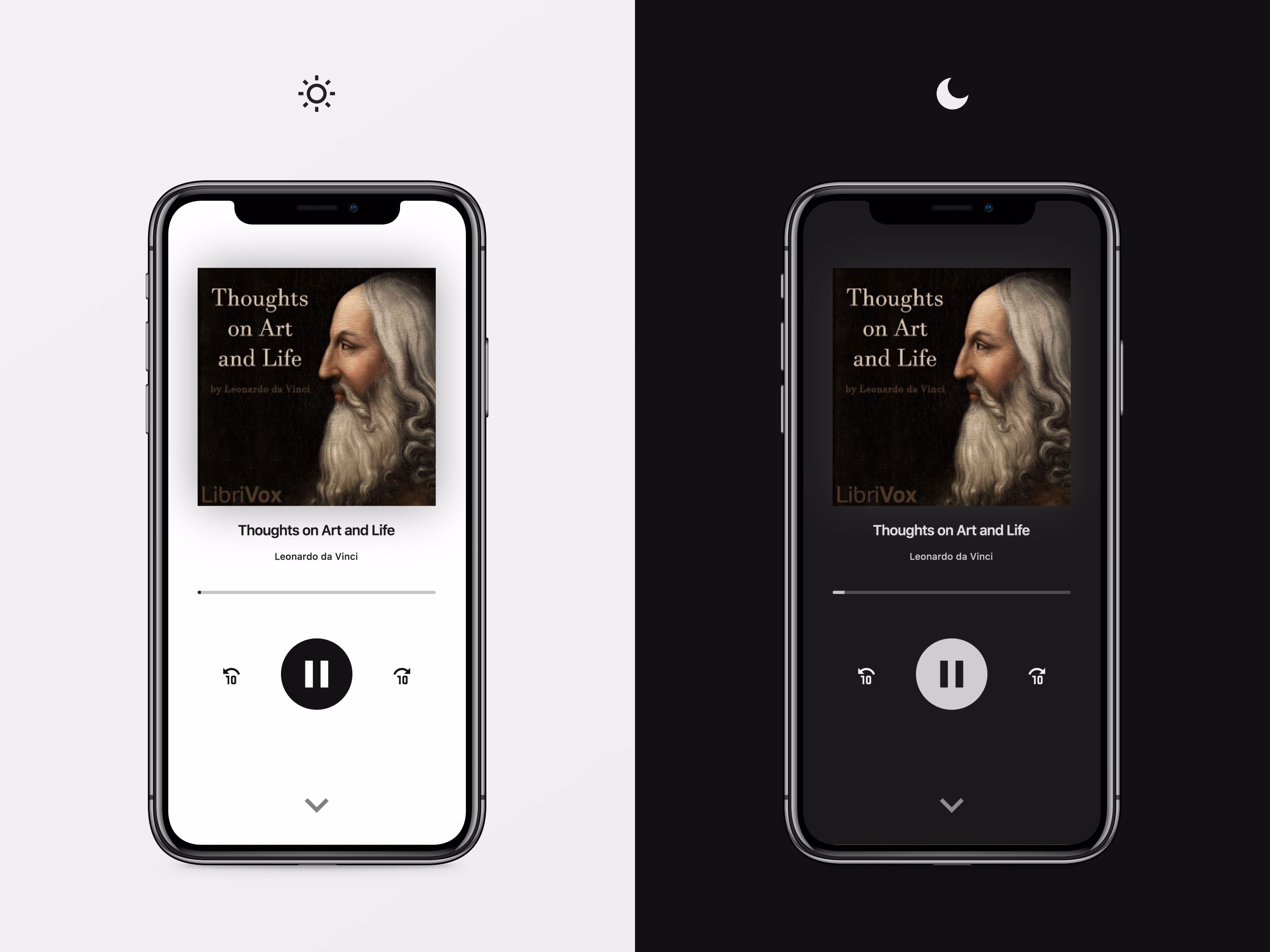 Oracy app — light and dark mode