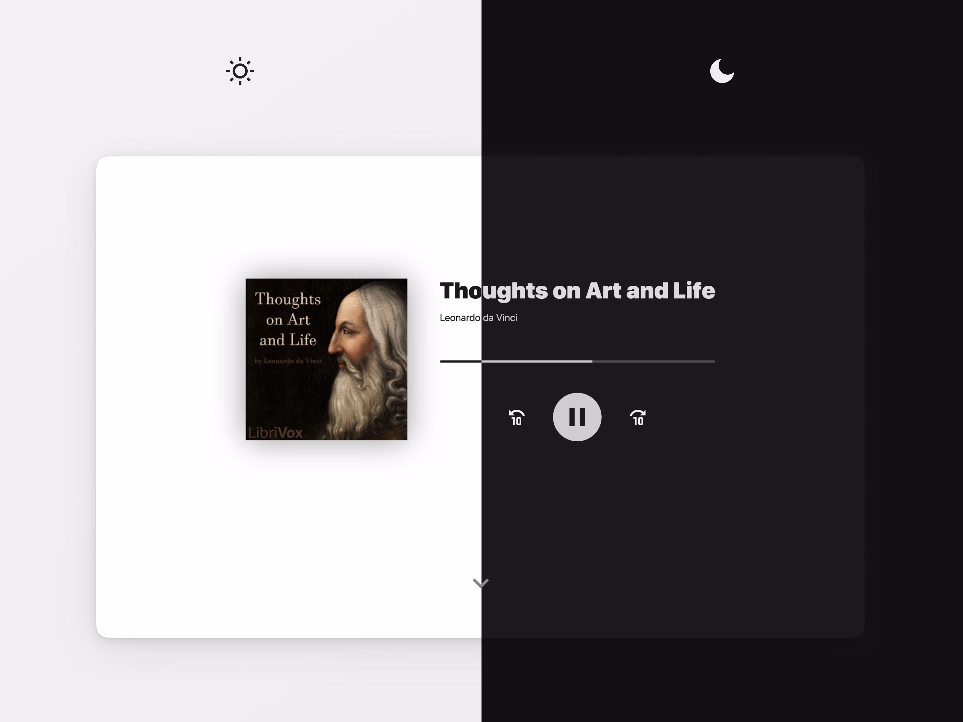 Oracy audiobook player — clean and intuitive controls