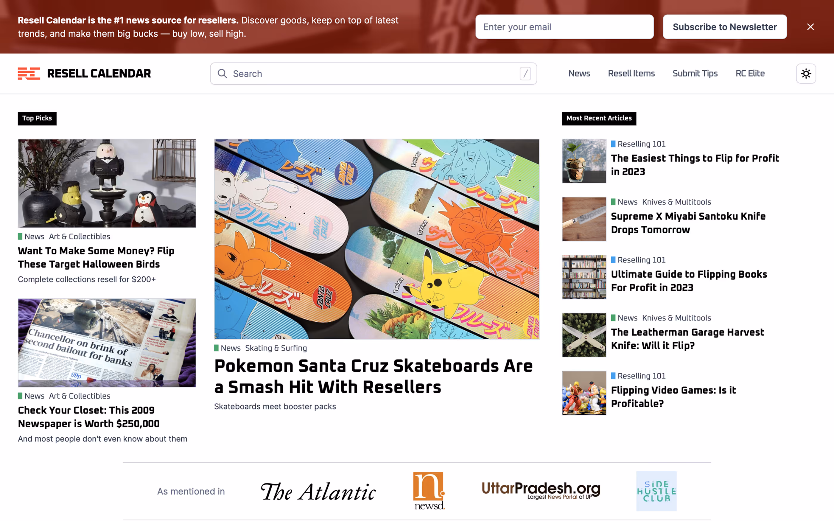 Resell Calendar desktop interface