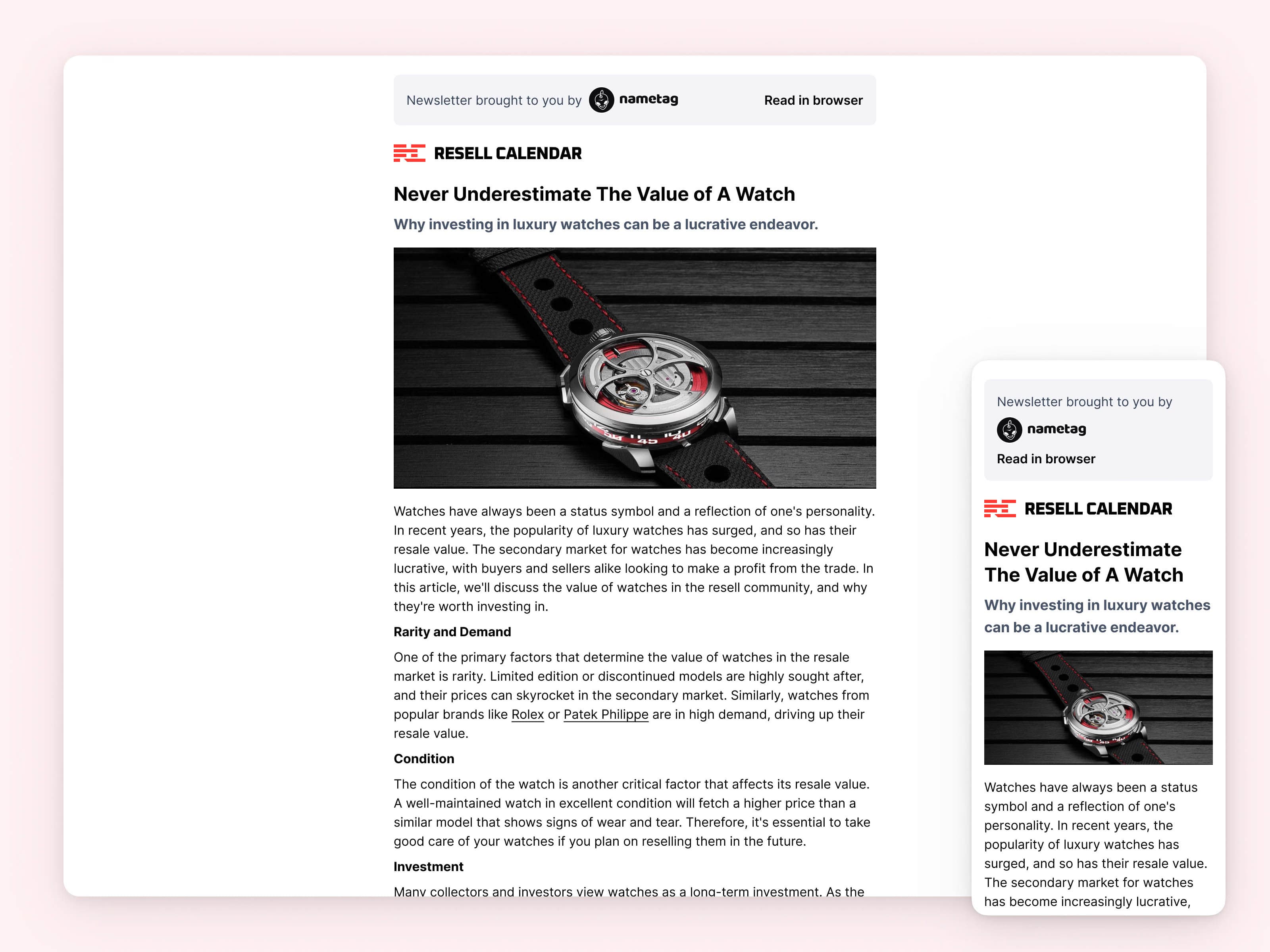 Email newsletter design