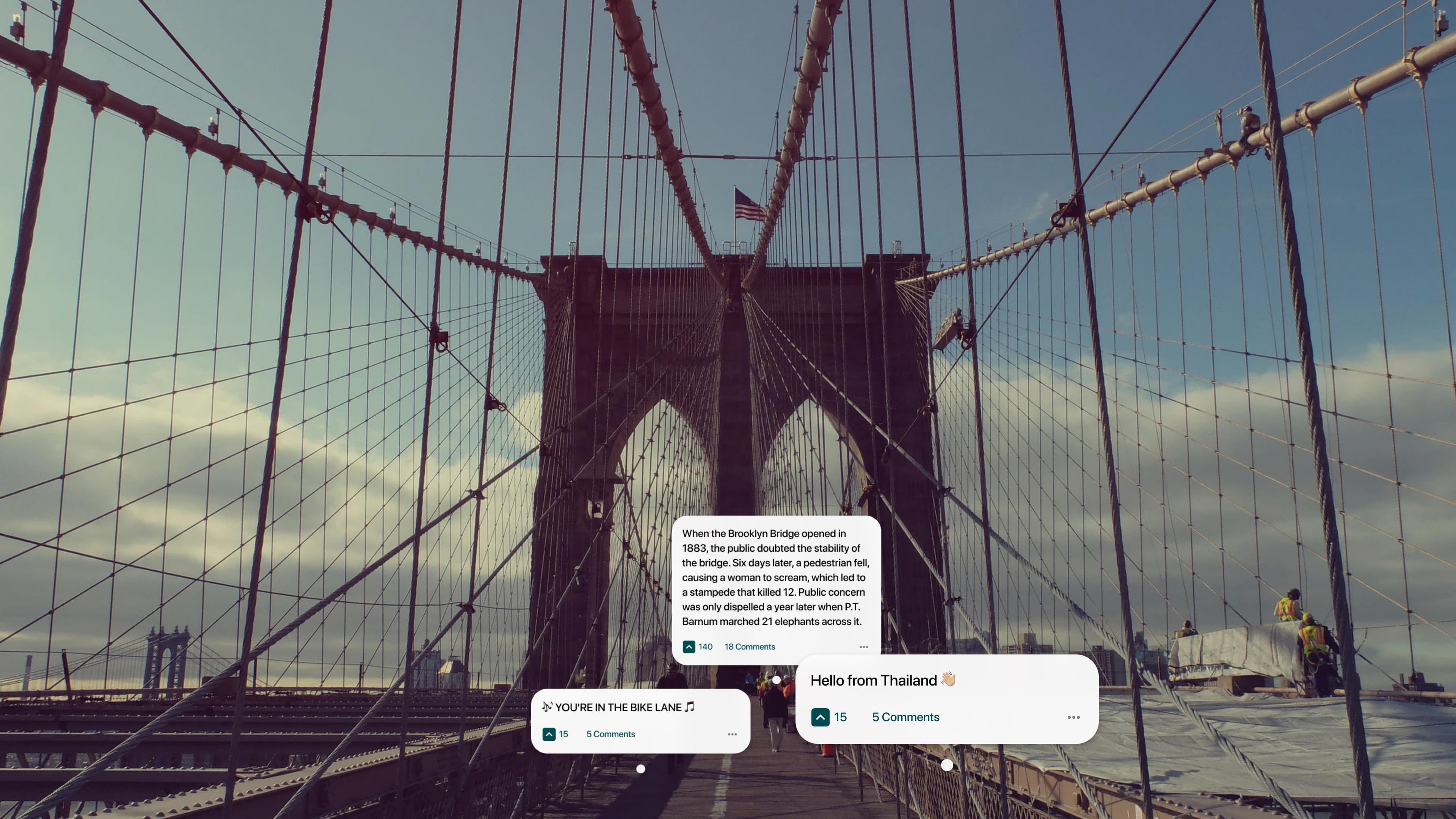 Concept sketch of a story pinned to a street in New York