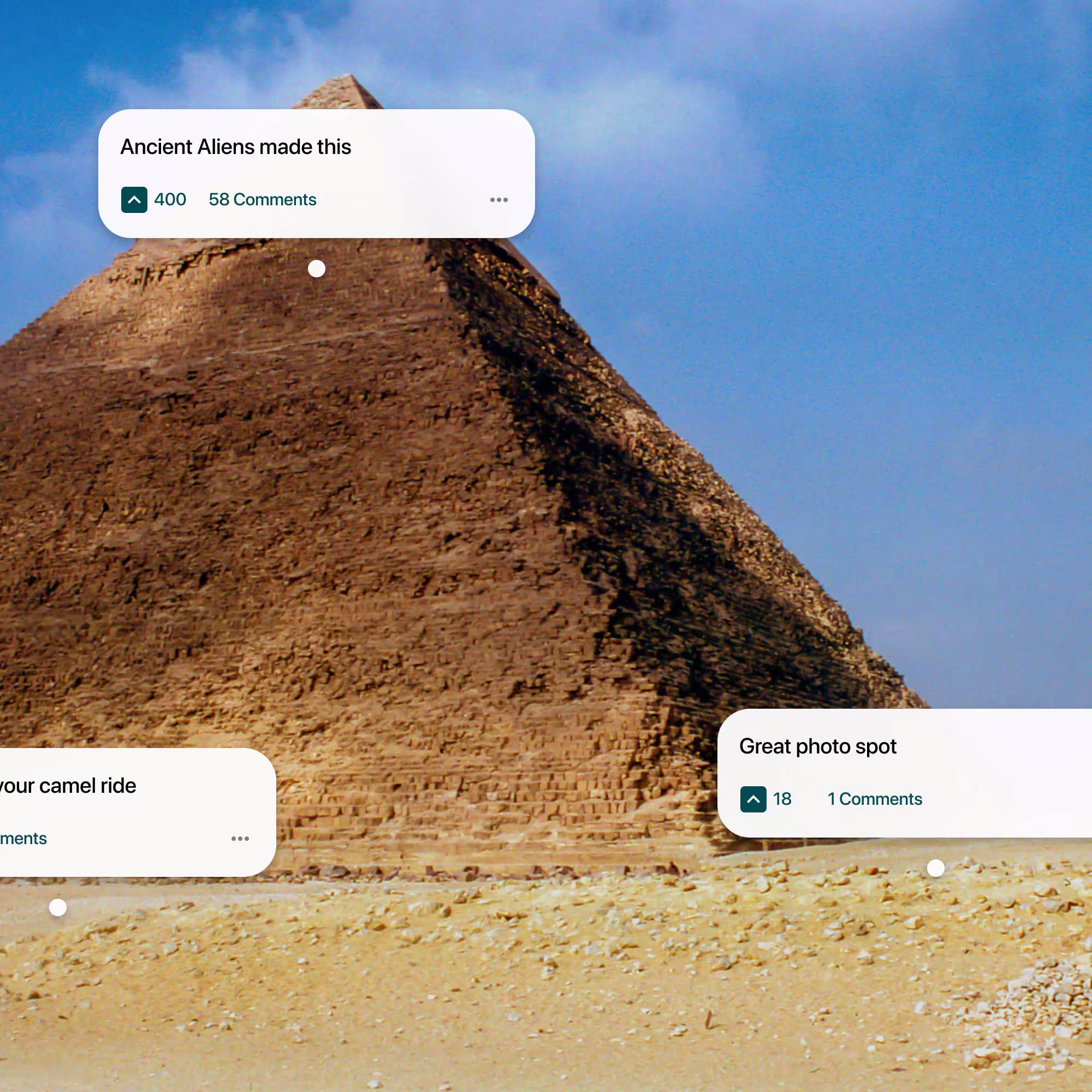 Concept sketch of a story pinned to the Pyramids of Giza