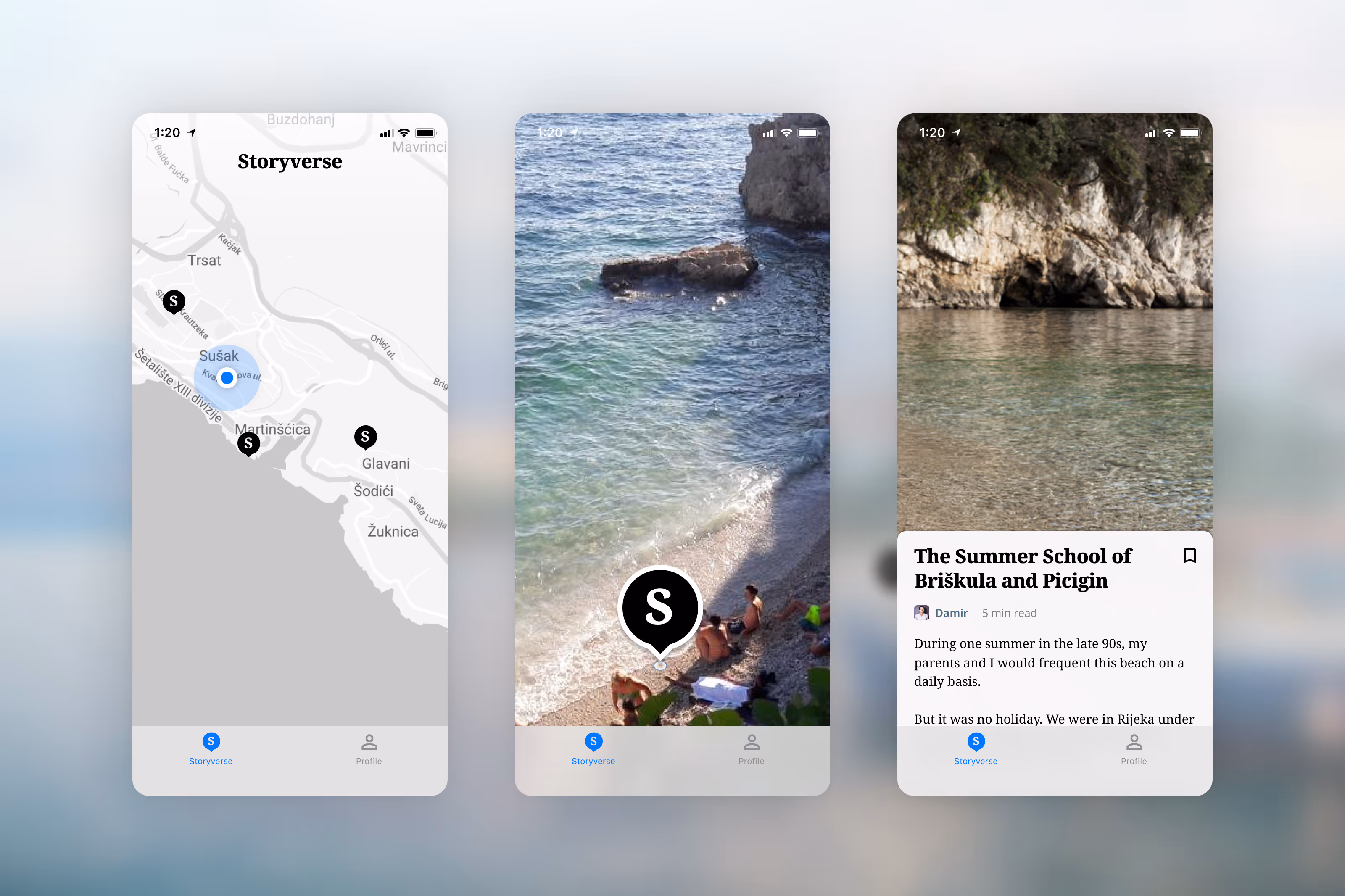 Storyverse — location-based storytelling app concept