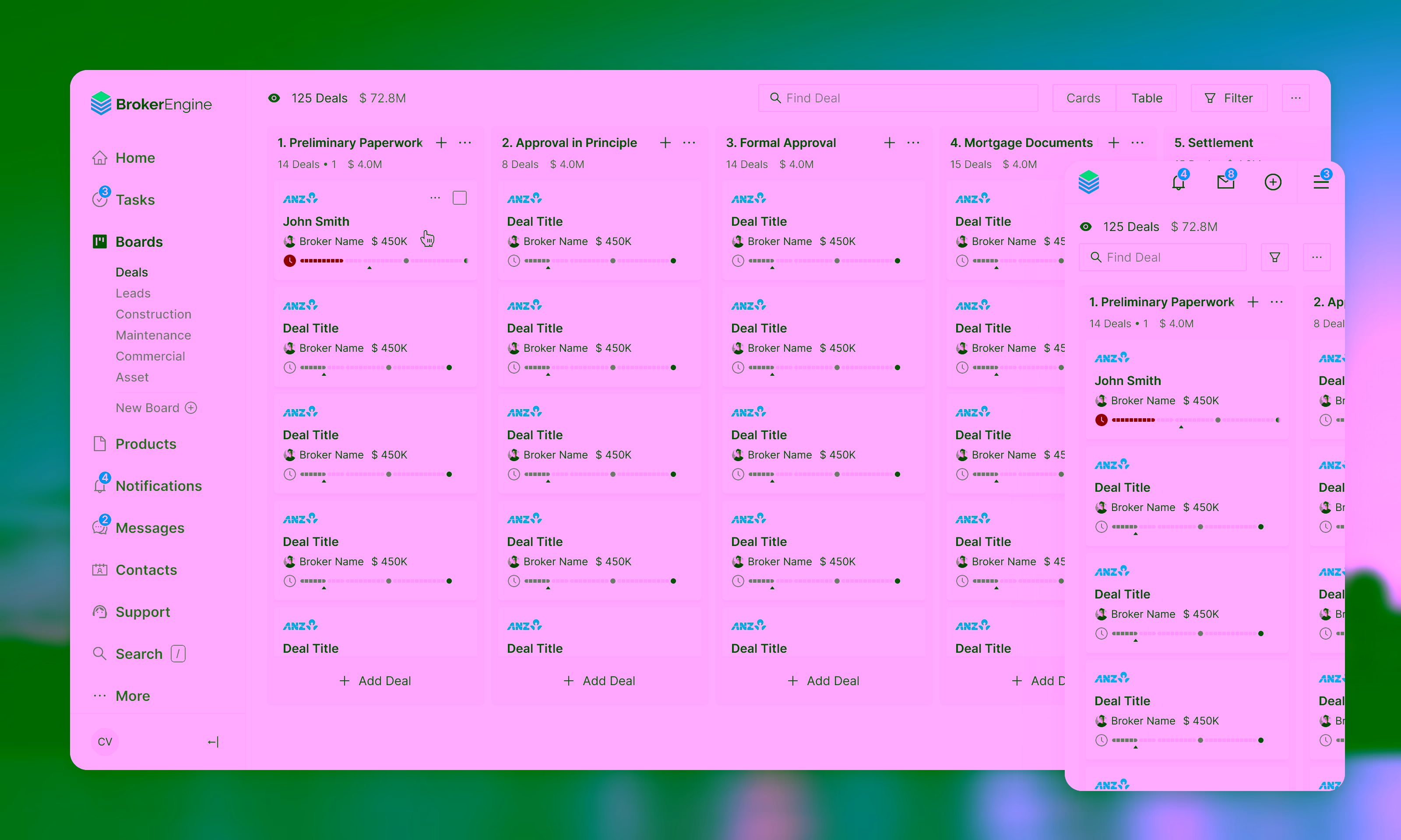 Redesigned deals overview