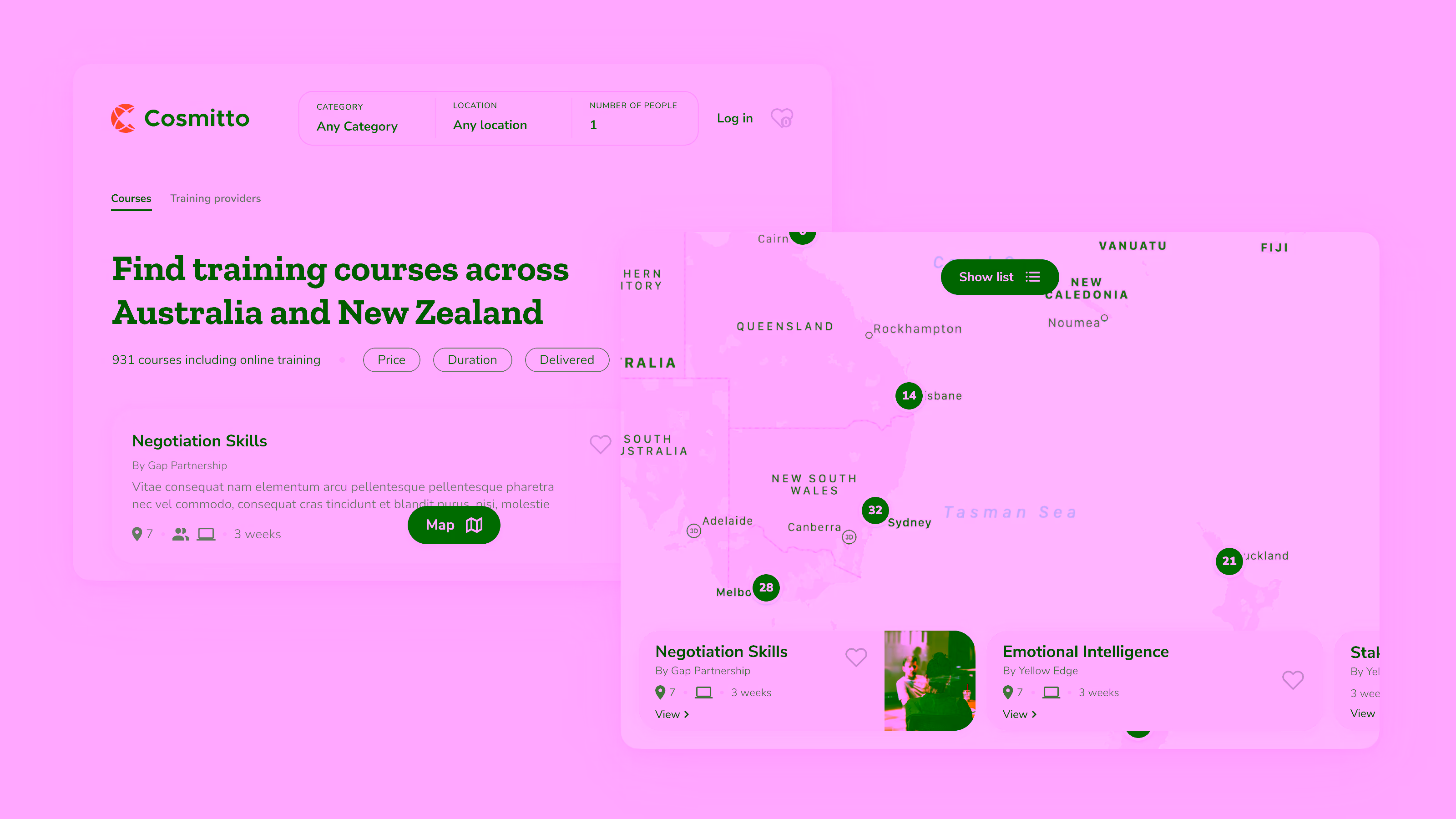 List and map views on tablet