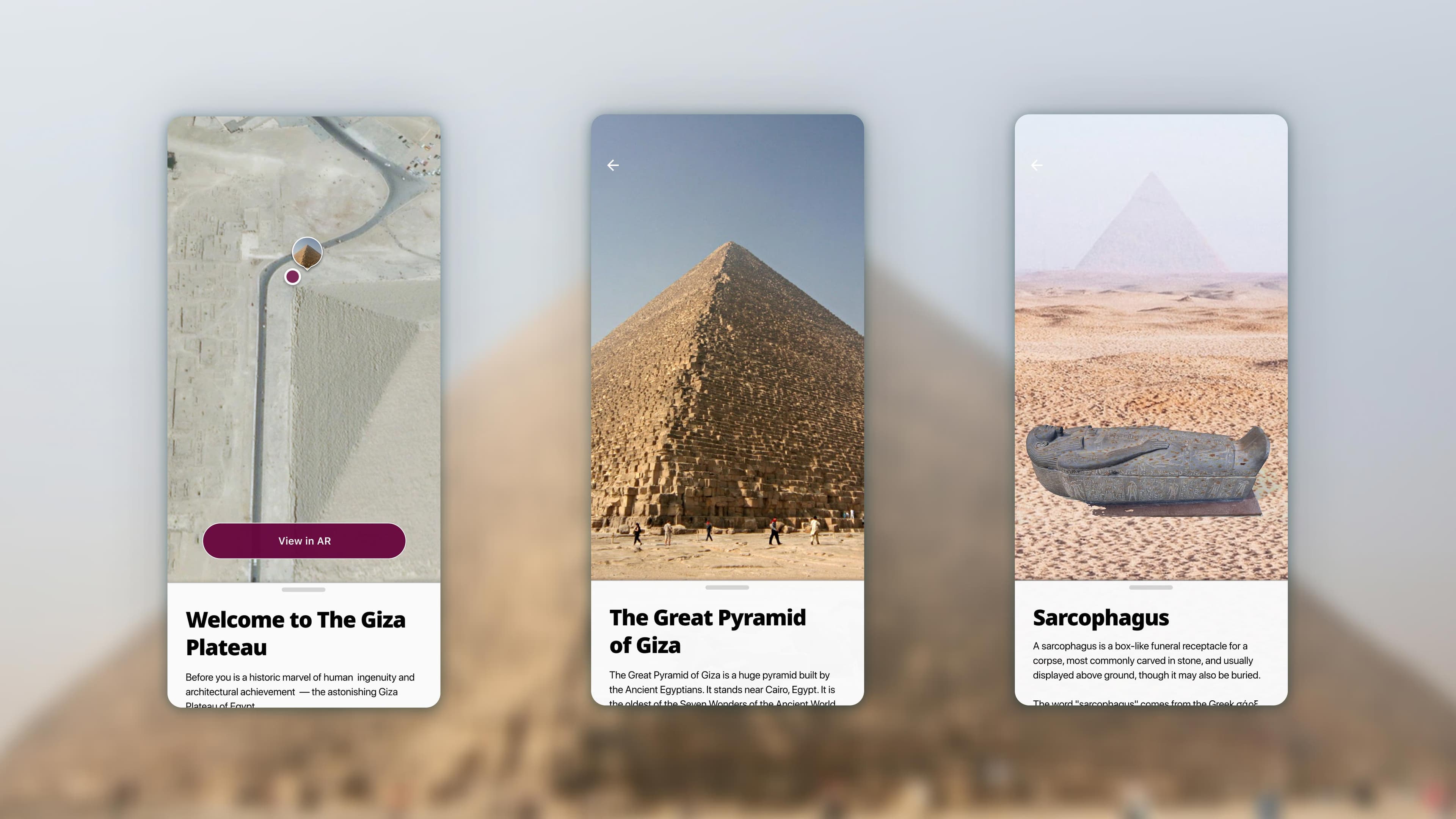 Map navigation, guided tours, and artefact exploration