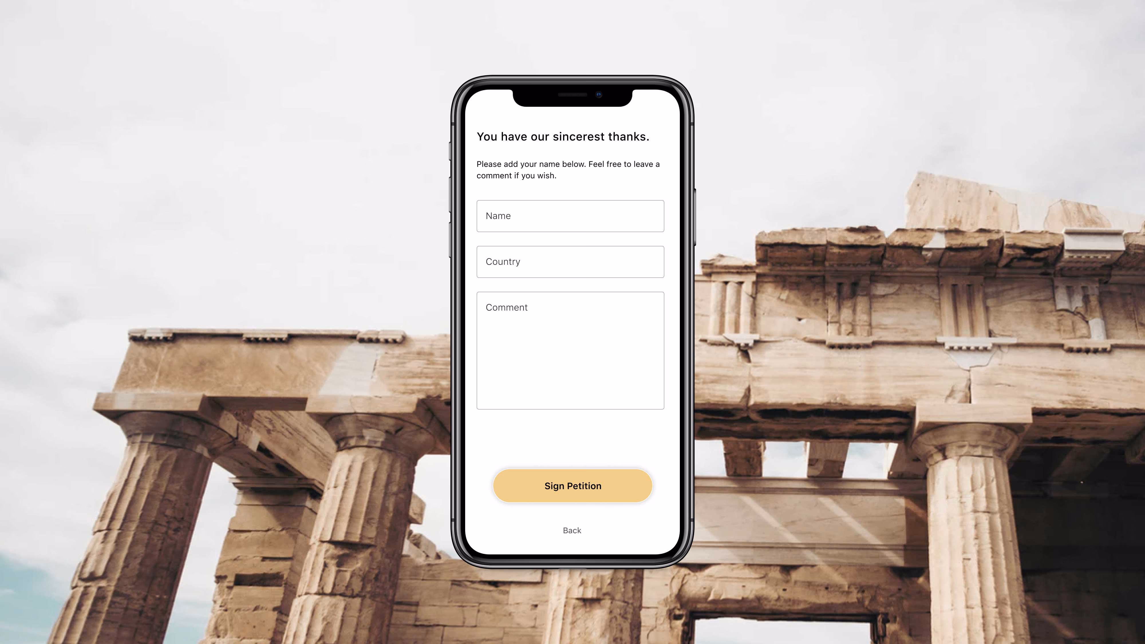 Cultural reparation petition form